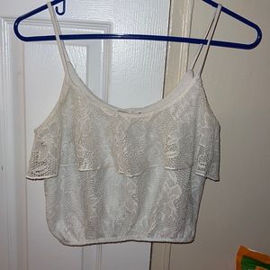 White Lace Crop Top